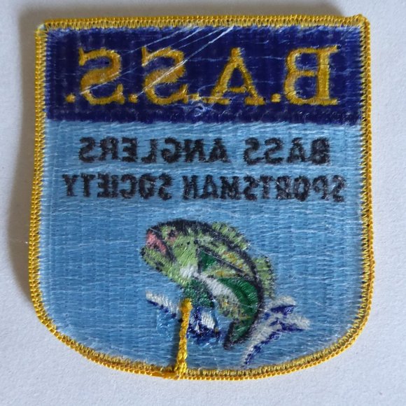 3.5” VINTAGE B.A.S.S. BASS ANGLERS SPORTSMAN SOCIETY EMBROIDERED IRON ON PATCH - Picture 2 of 2